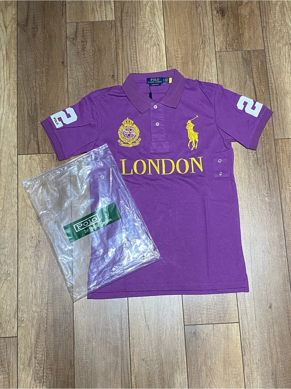 Polo Ralph Lauren Custom Slim Fit Purple London Polo Shirt Short Sleeve NWT